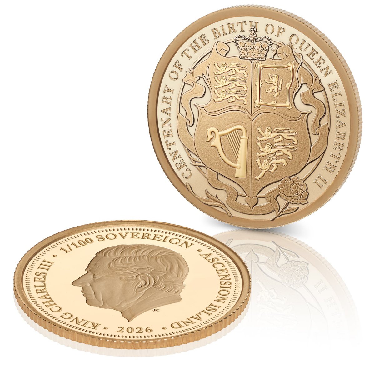 Both sides of the Queen Elizabeth II Birth Centenary Gold Sovereign